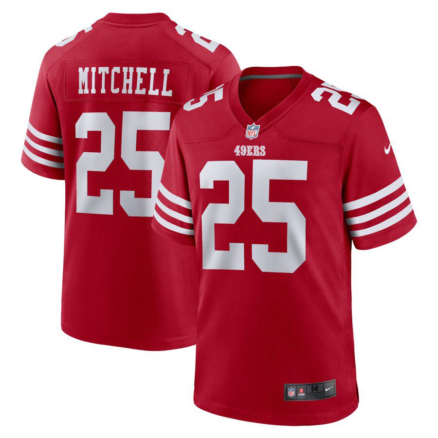Men San Francisco 49ers 25 Elijah Mitchell Nike Scarlet Team Player Game NFL Jersey